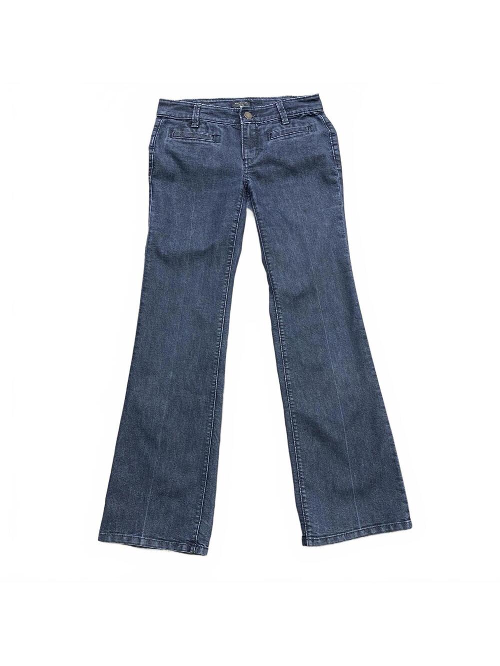 Ann Taylor Signature Petite Flare Jeans Dark Blue Denim OOP Vintage Size 00P